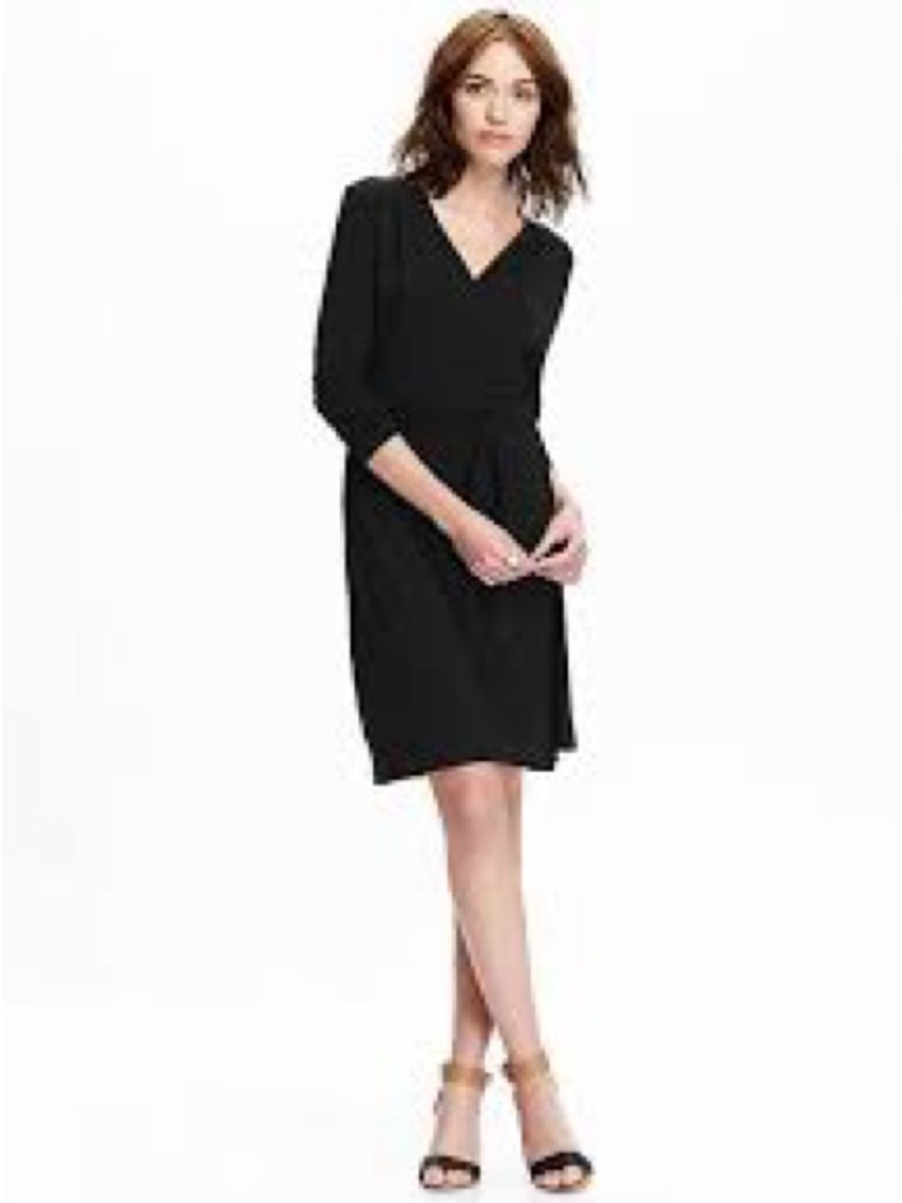 Old Navy Black Asymmetrical Wrap Dress